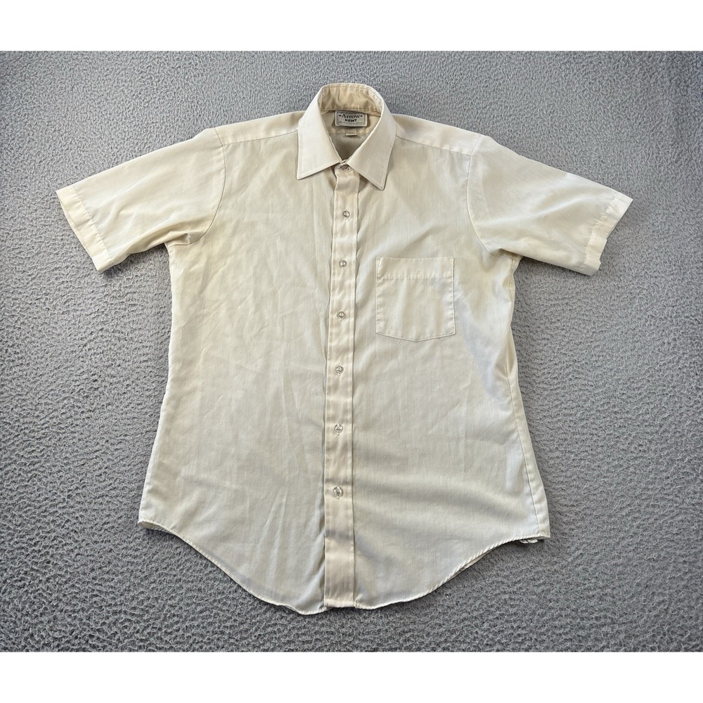 Vintage Arrow Kent Shirt Mens 15 Pocket Short Sleeve Single Stitch Button Up USA